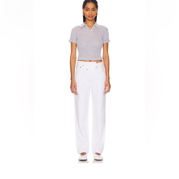 Agolde Denim - AGOLDE - high rise cross cross white denim jeans (Size 24)